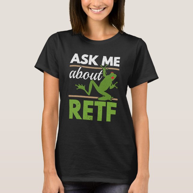 T-shirt Ask Me About RETF Red Eyed Tree Frog Toad Amphibia (Devant)