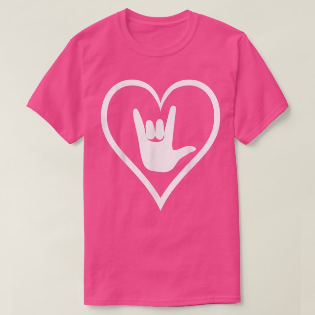 T-shirt ASL American Sign Language Je t'aime T New Colo (Design devant)