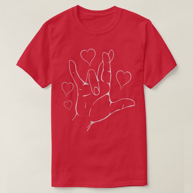 T-shirt ASL (American Sign Language) Je vous aime T great  (Design devant)