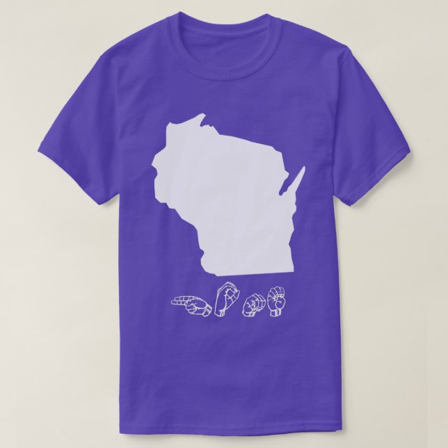 T-shirt ASL American Sign Language Wisconsin T (Design devant)