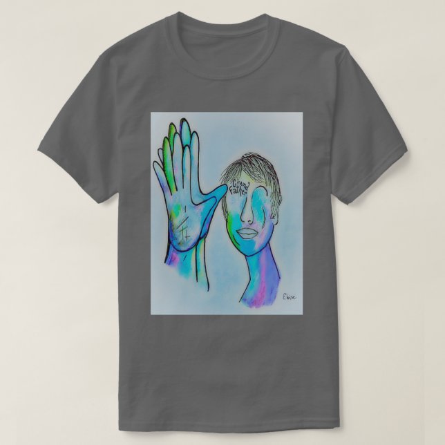 T-shirt ASL Grandfather in Blue Overtones (Design devant)