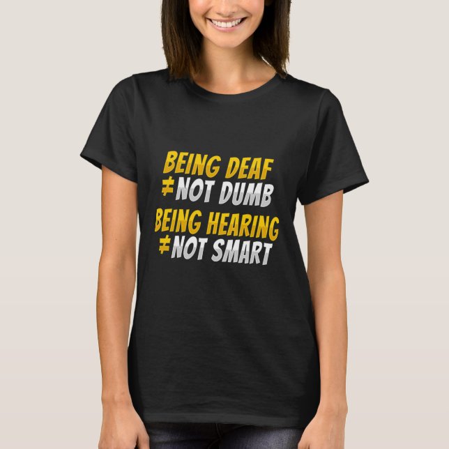 T-shirt Asl Hand Gesture Deaf Hearing Loss Awareness 2  (Devant)