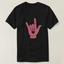 ASL "I Love You" Langue des Signes Main avec Coeur