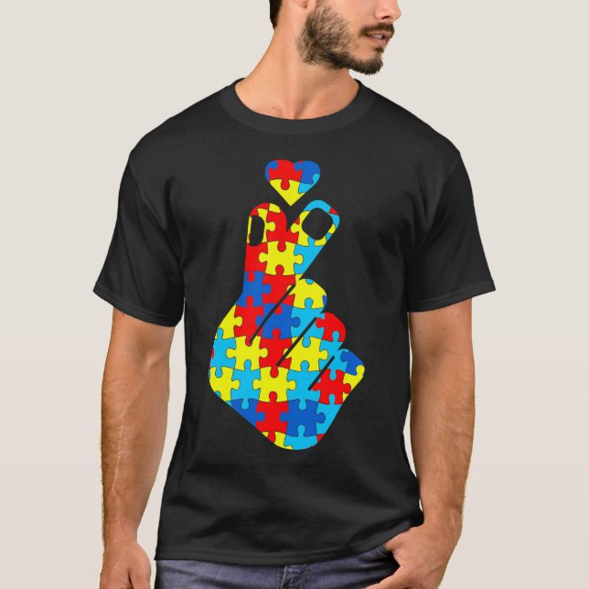 T-shirt ASL Korean Love Sign Language Sensibilisation sur  (Devant)