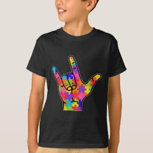 T-shirt ASL Love Langue des signes Autisme Cadeau Conscien