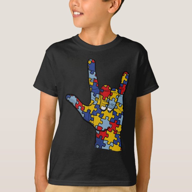 T-shirt ASL Love Sign Language (Devant)