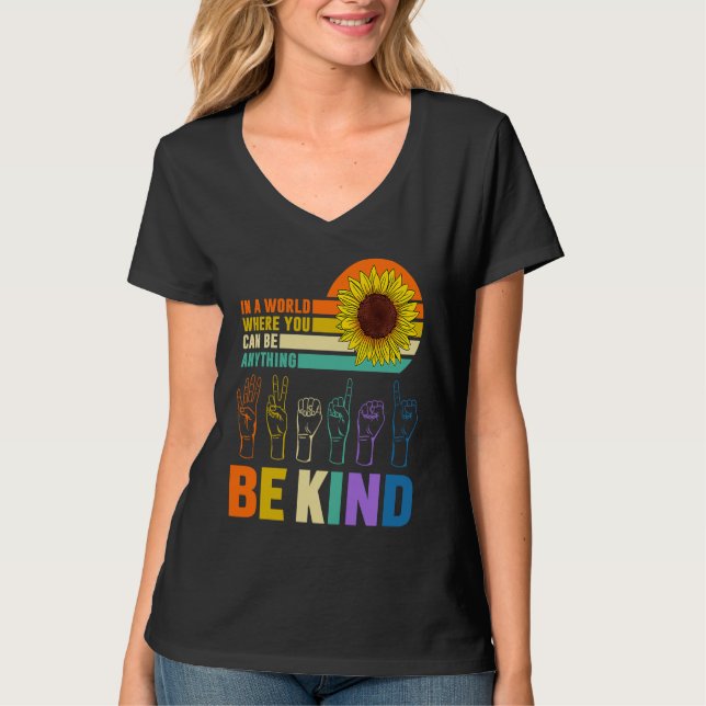 T-shirt ASL Teacher Sign Language Deaf Hand Hearing (Devant)