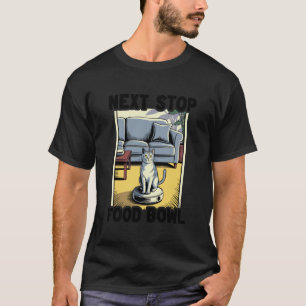 T-shirt Aspirateur Robot Chaton Bol de Nourriture Chat 1