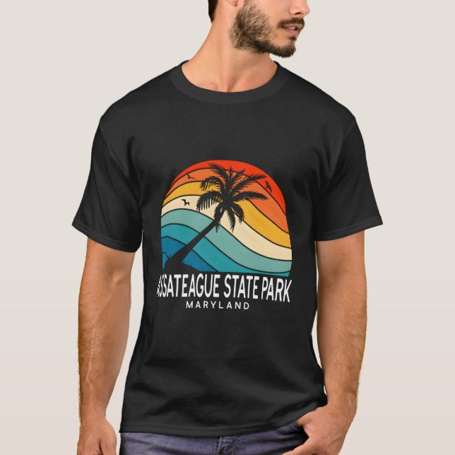 T-shirt Assateague State Park Maryland Beach Palm Tree (Devant)