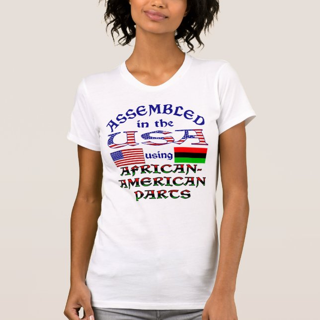 T-shirt Assemblé aux États-Unis avec des pièces afro-améri (Devant)