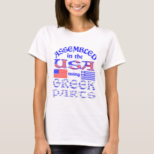 T-shirt Assemblé aux États-Unis avec des pièces grecques p