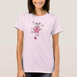 T-shirt Assez dans le chiffre rose chemise de bâton d'ang