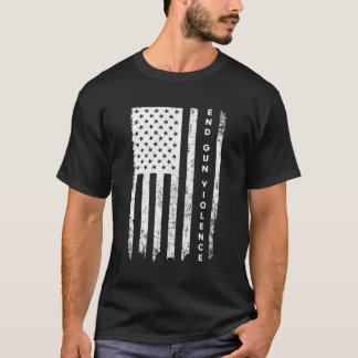 T-shirt Assez de violence de l'arme du drapeau américain