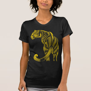 T-shirt Assez Tendance Imprimé Léopard Or