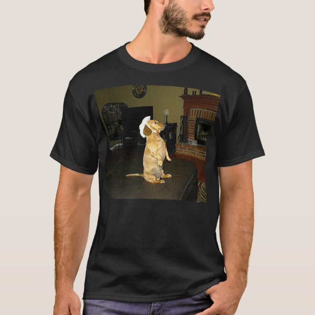 T-shirt Assis jolie ou regarder la TV Dachshund (Devant)