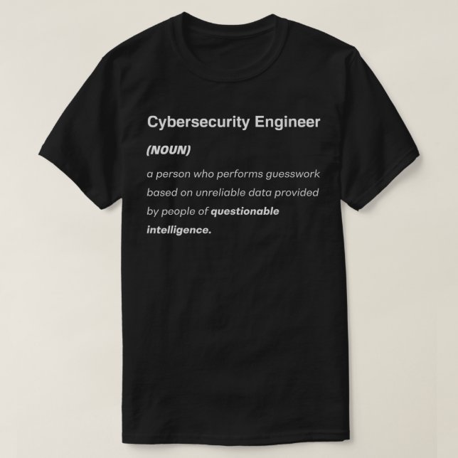 T-shirt Assistance technique pour l'ingénieur en cybersécu (Design devant)