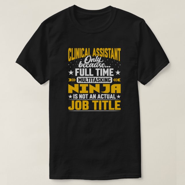 T-shirt Assistant clinique Titre du poste Secrétaire clini (Design devant)