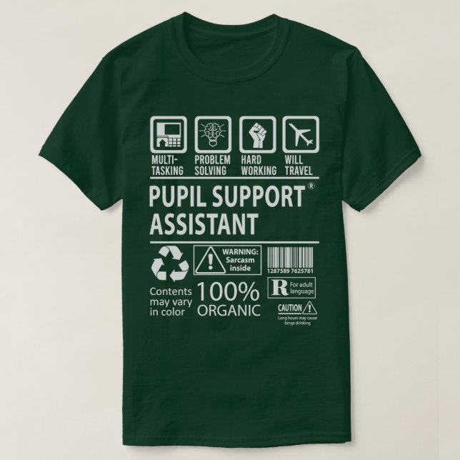 T-shirt Assistant d'appui aux élèves (Design devant)