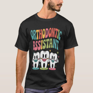T-shirt Assistant d'orthodontie Mignon Rétro Appareil Dent