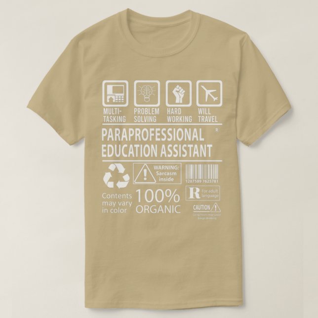 T-shirt Assistant en formation paraprofessionnelle Multitâ (Design devant)