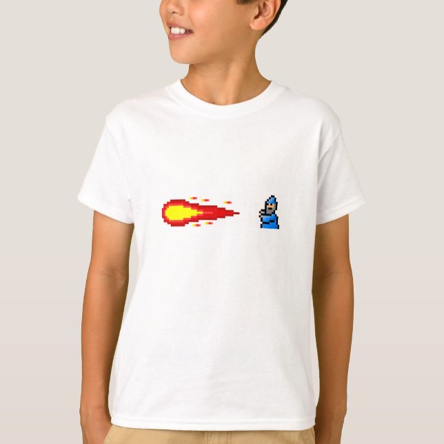 T-shirt Assistant et spectus Fireball pixel art (Devant)