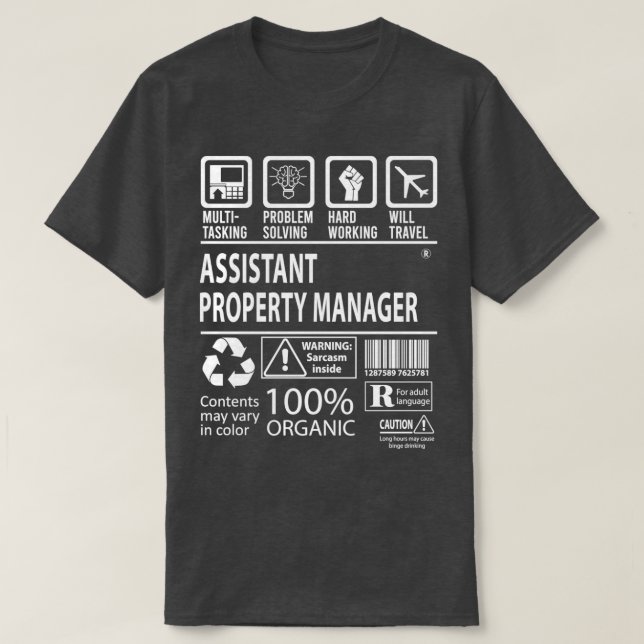 T-shirt Assistant Gestionnaire de propriétés MultiTasking  (Design devant)