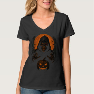 T-shirt Assistant Halloween effrayant - Crâne à capuchon D