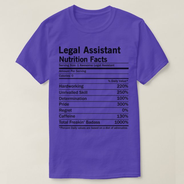 T-shirt Assistant juridique Nutrition Fiches (Design devant)
