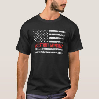 T-shirt Assistant Manager USA Flag Profession Retro Job Ti