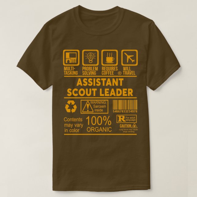 T-SHIRT ASSISTANT SCOUT LEADER NICE DESIGN (Design devant)