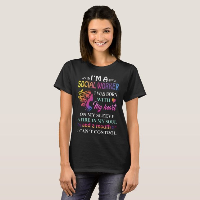 T-shirt assistant social, assistants sociaux, cadeau (Devant entier)