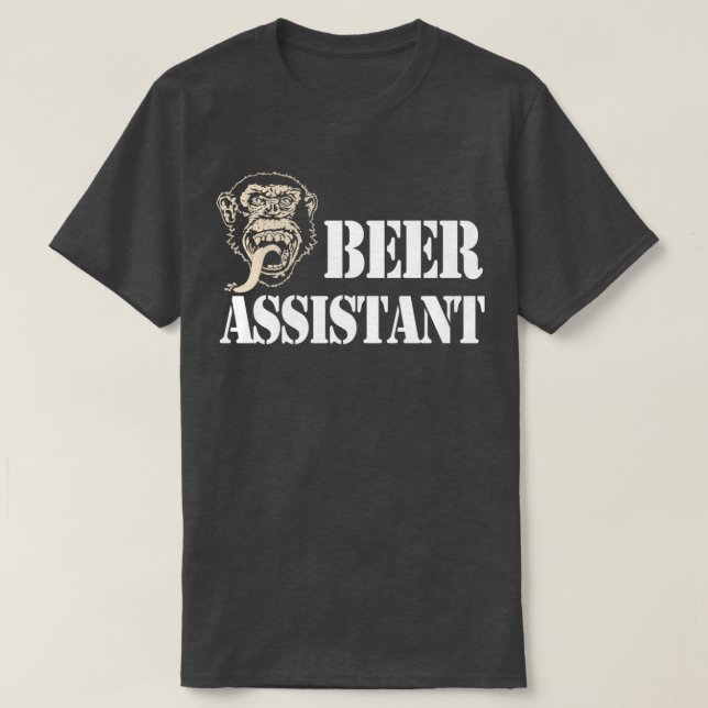 T-shirt Assistante bières de garage pour singe à gaz (Design devant)