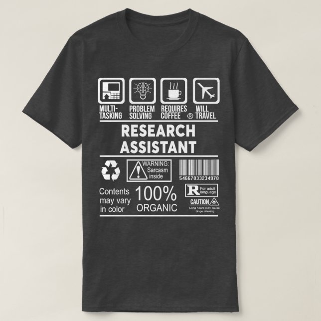 T-SHIRT ASSISTANTE EN RECHERCHE NICE DESIGN 2017 3 (Design devant)