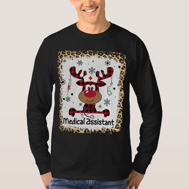 T-shirt Assistante Médicale blanchie Noël (Devant)
