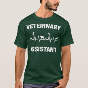 T-shirt Assistante Vet Heartbeat avec animaux Vétérinaire 