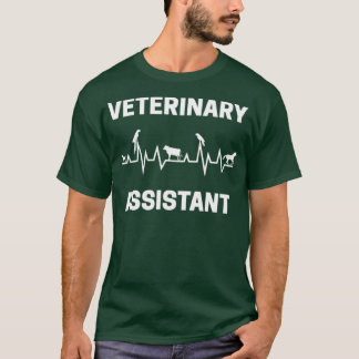 T-shirt Assistante Vet Heartbeat avec animaux Vétérinaire 