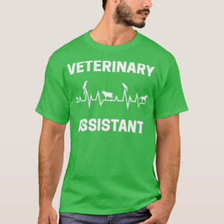 T-shirt Assistante Vet Heartbeat avec animaux Vétérinaire 