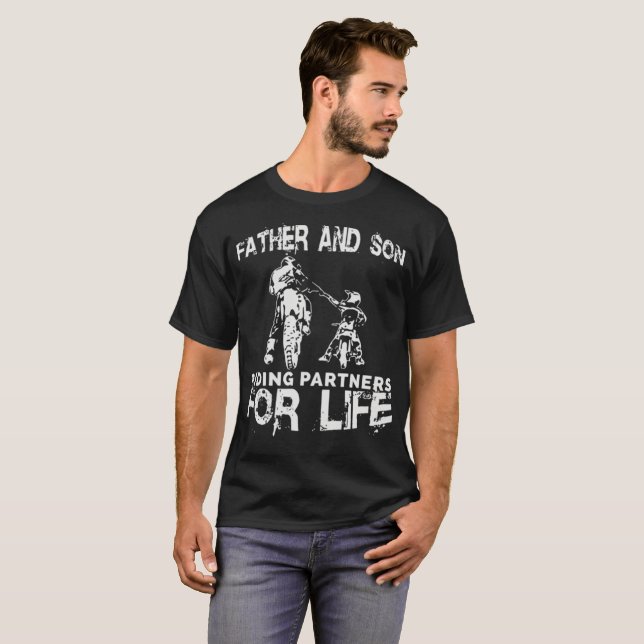T-shirt Associés d'équitation de père et de fils pendant (Devant entier)