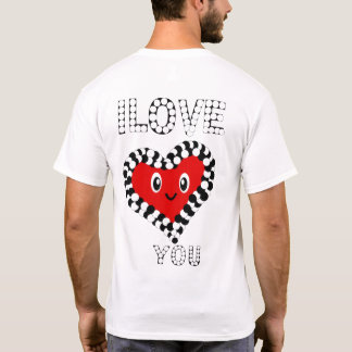 T-shirt assorti « Cœur souriant mignon, je t'aime 