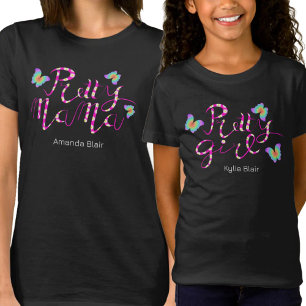 T-shirt assorti Jolie fille papillons arc-en-ciel