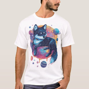 T-shirt Astral Akita � Chien de l'Espace Cosmique