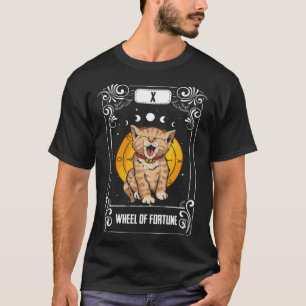 T-shirt Astrologie gothique roue de fortune occulte chat t