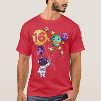 T-shirt Astronaut 16e anniversaire Garçons Filles Amateur 