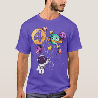T-shirt Astronaut 4e anniversaire Garçons Filles Amateur d