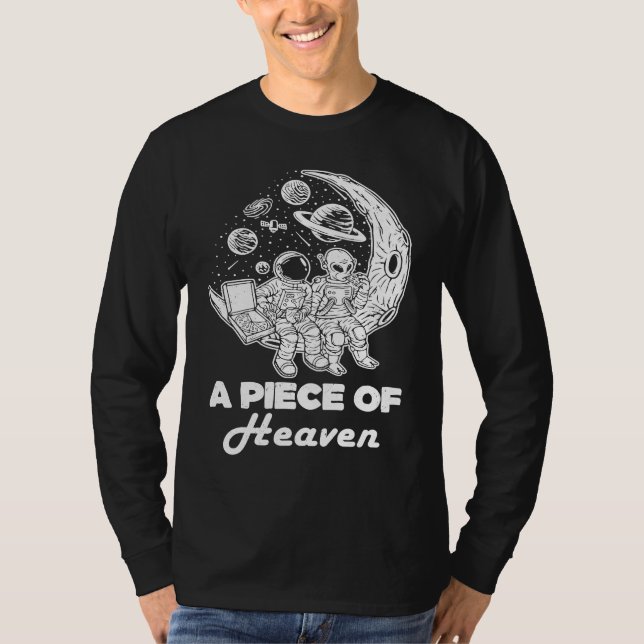 T-shirt Astronaut Alien Eating Pizza On Moon Pizza Lover G (Devant)