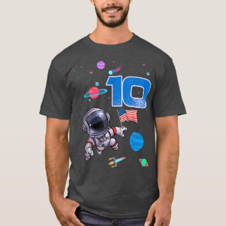 T-shirt Astronaut Anniversaire Garçon 10e Anniversaire 10 