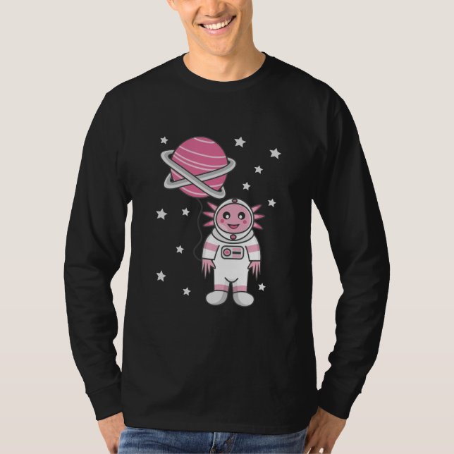 T-shirt Astronaut Axolotl Planet Balloon (Devant)
