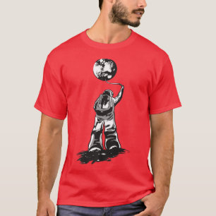T-shirt Astronaut ballons in space, moon, planets ballon a