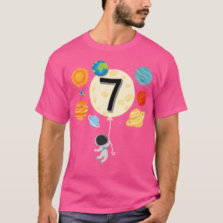 T-shirt Astronaut Balloon Planètes 7E Anniversaire Espace