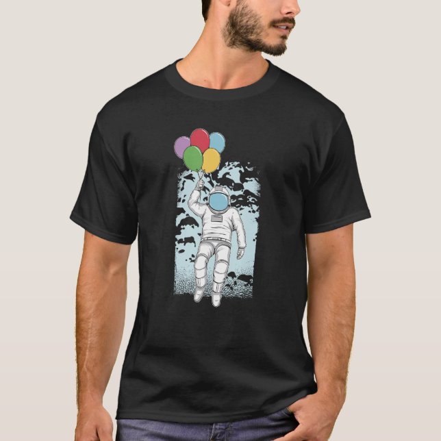 T-shirt Astronaut Balloons Vex Playful Imaginative Space B (Devant)